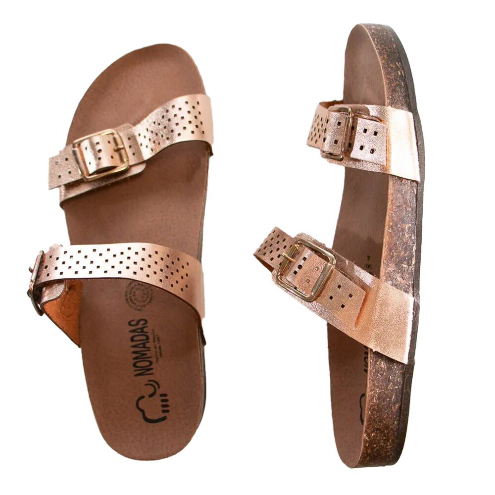 Sandalia Nomadas Corcho 400 Oro Rosado 343 - lamarinamx