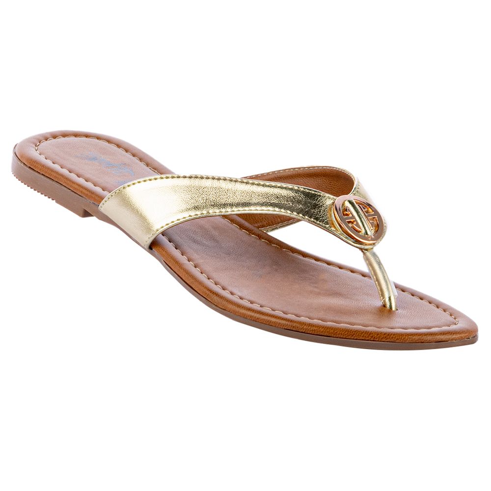 Sandalia De Piso Split Dorado 1003 - lamarinamx