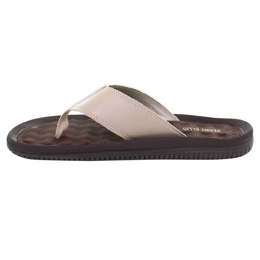 Sandalia Casual Para Caballero Perry Ellis Beige Café 94311 - lamarinamx